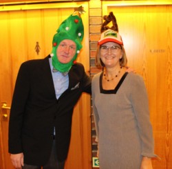 Årets julebord er historie, og her er velkomstkomitteen.